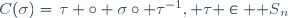 C(\sigma)=\{\tau \circ \sigma\circ \tau^{-1}, \tau \in {\mathfrak S}_n\}