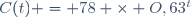 C(t) = 78 \times O,63^t
