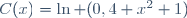 C(x)=\ln (0,4 x^2+1)
