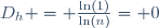 D_h = \frac{\ln(1)}{\ln(n)}= 0