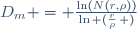 D_m = \frac{\ln(N(r,\rho))}{\ln\left (\frac{r}{\rho}\right )}