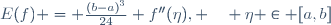E(f) = \frac{(b-a)^3}{24} f''(\eta), \quad \eta \in [a,b]\,