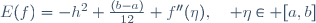 E(f)=-h^2 \frac{(b-a)}{12} f''(\eta),\quad \eta\in [a,b]