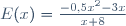 E(x)=\frac{-0,5x^2-3x}{x+8}