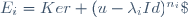 E_i=Ker (u-\lambda_iId)^{n_i}\;