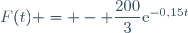 F(t) = - \dfrac{200}{3}\text{e}^{-0,15t}