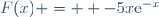 F(x) =  -5x\text{e}^{-x}