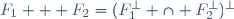 F_1 + F_2=(F_1^{\bot} \cap F_2^{\bot})^{\bot}