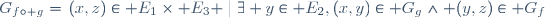 G_{f\circ g}=\{(x,z)\in E_1\times E_3 \mid\exists y\in E_2,(x,y)\in G_g\wedge (y,z)\in G_f\}