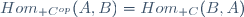 Hom_{\mathcal C^{op}}(A,B)=Hom_{\mathcal C}(B,A)
