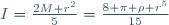 
I=\frac{2M r^2}{5}=\frac{8 \pi \rho r^5}{15}
