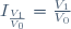 I_{\frac{V_1}{V_0}}=\frac{V_1}{V_0}