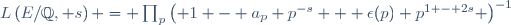 L\left(E/\Q, s\right) = \prod_p{\left( 1 - a_p p^{-s} + \epsilon(p) p^{1 - 2s} \right)^{-1}}