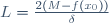 L={2(M-f(x_0))\over\delta}