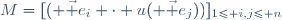 M=[( \vec e_i \cdot u( \vec e_j))]_{1\le i,j\le n}