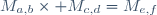 M_{a,b}\times M_{c,d}=M_{e,f}