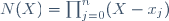 N(X)=\prod^{n}_{j=0}(X-x_j)