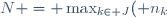 N = \max_{k\in J}( n_k)