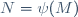 N=\psi(M)
