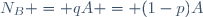 N_B = qA = (1-p)A\,
