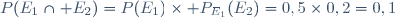 P(E_1\cap E_2)=P(E_1)\times P_{E_1}(E_2)=0,5\times0,2=0,1