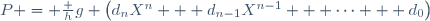 P = \frac hg \left(d_nX^n + d_{n-1}X^{n-1} + \cdots + d_0\right)