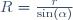 R=\frac{r}{\sin(\alpha)}