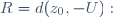 R=d(z_0,\C-U):