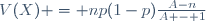 V(X) = np(1-p)\frac{A-n}{A - 1}