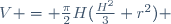 V = \frac{\pi}{2}H(\frac{H^2}{3}+r^2) 