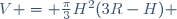 V = \frac{\pi}{3}H^2(3R-H) 