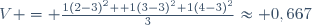 V = \frac{1(2-3)^2+ 1(3-3)^2+1(4-3)^2}{3}\approx 0,667