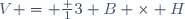 V = \frac 13 B \times H