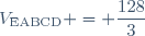 V_{\text{EABCD}} = \dfrac{128}{3}