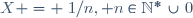 X = \{1/n, n\in\mathbb{N}^*\}\cup\{0\}