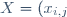 X=(x_{i,j})_{1\leq i\leq n\atop 1\leq j\leq n}
