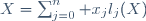 X=\sum_{j=0}^{n} x_jl_j(X)
