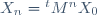 X_n={}^tM^nX_0