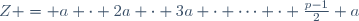 Z = a \cdot 2a \cdot 3a \cdot \cdots \cdot \frac{p-1}2 a