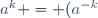 a^k = (a^{-k})^{-1} \in <a>