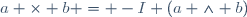a \times b = -I (a \wedge b)