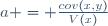 a = \frac{cov(x,y)}{V(x)}