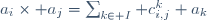 a_i\times a_j=\sum_{k\in I} c_{i,j}^k a_k