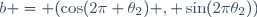 b = (\cos(2\pi \theta_2) , \sin(2\pi\theta_2))
