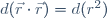 d(\vec{r}\cdot\vec{r})=d(r^2)