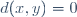 d(x,y)=0~