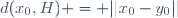 d(x_0,H) = ||x_0-y_0||