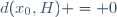 d(x_0,H) = 0