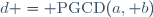 d = \text{PGCD}(a, b)