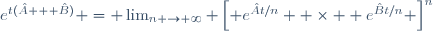 e^{t(\hat{A} + \hat{B})} \ = \ \lim_{n \to \infty} \ \left[ \ e^{\hat{A}t/n}  \ \times \  e^{\hat{B}t/n} \ \right]^n